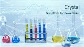  Presentation with nano chemistry - Cool new presentation with healthcare innovation - chemistry still life backdrop and a  colored foreground