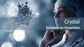  Presentation with medicine and science - PPT theme with healthcare innovation - innovative technologies in science background and a ocean colored foreground