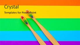  Presentation with medical imaging center mri - Presentation design consisting of healthcare location - image of two toothbrushes located background and a light gray colored foreground