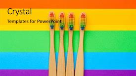  Presentation with photo - Presentation design consisting of healthcare location - photo on top of four background and a gray colored foreground