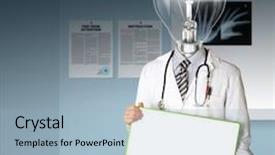  Presentation with empty - PPT layouts consisting of healthcare marketing - doctor with empty board background and a light blue colored foreground