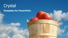  Presentation with autumn blue - PPT theme with healthcare marketing - fresh picked red apples background and a ocean colored foreground