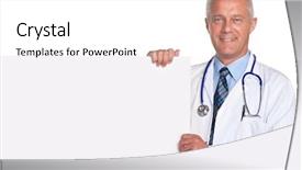  Presentation with poster - Slides having healthcare marketing - photo of a mature adult background and a white colored foreground