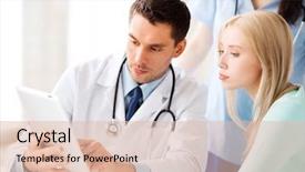  Presentation with healthcare patient technology - Audience pleasing slide deck consisting of healthcare medical and technology - doctor backdrop and a lemonade colored foreground