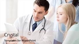  Presentation with medical technology healthcare - Slide set having healthcare medical and technology - doctor background and a lemonade colored foreground