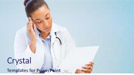  Presentation with medical concept - Beautiful presentation design featuring healthcare medical and diagnosis concept backdrop and a sky blue colored foreground