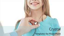  Presentation with medical hand - Amazing presentation having healthcare medical exam people children backdrop and a light blue colored foreground