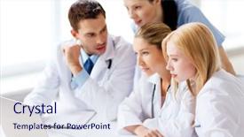  Presentation with medical technology healthcare - Beautiful slide set featuring healthcare medical and technology concept backdrop and a sky blue colored foreground