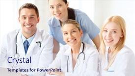  Presentation with medical technology healthcare - Amazing PPT theme having healthcare medical and technology concept backdrop and a sky blue colored foreground