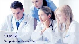  Presentation with medical technology healthcare - Presentation featuring healthcare medical and technology concept background and a  colored foreground