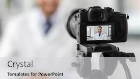  Presentation with blog - Colorful presentation theme enhanced with healthcare-medicine-and-blogging-concept backdrop and a light gray colored foreground