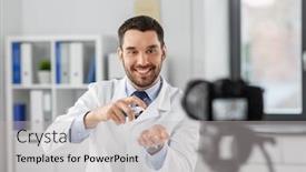  Presentation with hand sanitizer - PPT layouts featuring healthcare-medicine-and-blogging-concept background and a light gray colored foreground