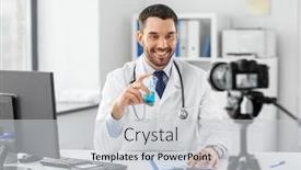  Presentation with hand sanitizer - Presentation theme consisting of healthcare-medicine-and-blogging-concept background and a light gray colored foreground