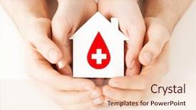  Presentation with white house - Slide set enhanced with healthcare medicine and blood donation background and a lemonade colored foreground