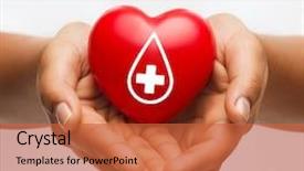  Presentation with american heart - Slide set with healthcare medicine and blood donation background and a red colored foreground