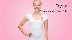  Presentation with breast cancer shirt - Audience pleasing slide deck consisting of healthcare medicine and breast cancer backdrop and a  colored foreground