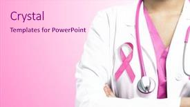  Presentation with breast cancer - Presentation design consisting of healthcare medicine and breast cancer background and a pink colored foreground