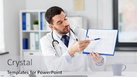  Presentation with video conference - Presentation theme featuring healthcare-medicine-and-people-concept background and a light gray colored foreground