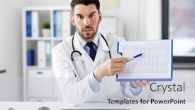  Presentation with video conference - Cool new slide set with healthcare-medicine-and-people-concept backdrop and a light gray colored foreground