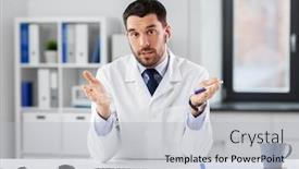  Presentation with video conference - Beautiful slide deck featuring healthcare-medicine-and-people-concept backdrop and a light gray colored foreground