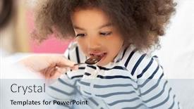  Presentation with medicine syrup - Slide deck having healthcare-medicine-and-people-concept background and a light blue colored foreground