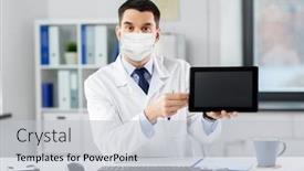  Presentation with medical video - Slide set having healthcare-medicine-and-people-concept background and a light gray colored foreground