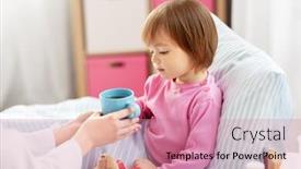  Presentation with hot tea - Presentation theme with healthcare-medicine-and-people-concept background and a coral colored foreground