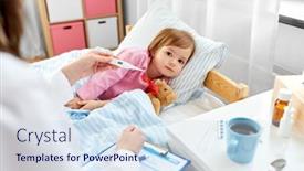  Presentation with temperature - Theme enhanced with healthcare-medicine-and-people-concept background and a sky blue colored foreground