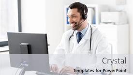  Presentation with healthcare technology - Presentation having healthcare-medicine-and-technology-concept background and a sky blue colored foreground