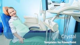  Presentation with child healthcare - PPT theme enhanced with healthcare-medicine-children-s-dentistry background and a teal colored foreground