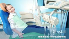  Presentation with child medicine - Amazing slide set having healthcare-medicine-children-s-dentistry backdrop and a teal colored foreground