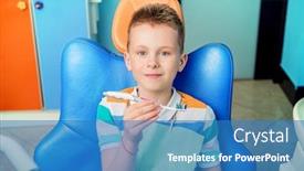  Presentation with child healthcare - Presentation design consisting of healthcare-medicine-children-s-dentistry background and a teal colored foreground