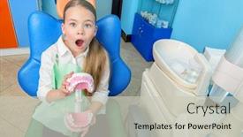  Presentation with medicine - Beautiful PPT theme featuring healthcare-medicine-children-s-dentistry backdrop and a light gray colored foreground