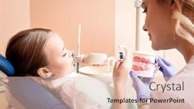  Presentation with dentist - Cool new PPT theme with healthcare-medicine-children-s-dentistry backdrop and a lemonade colored foreground