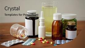  Presentation with nasal - Cool new presentation theme with healthcare medicine and drugs concept backdrop and a light gray colored foreground