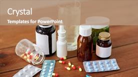  Presentation with nasal medicine - Audience pleasing slides consisting of healthcare medicine and drugs concept backdrop and a coral colored foreground