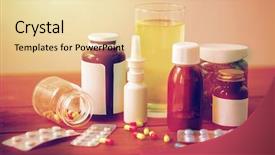  Presentation with nasal medicine - Cool new slides with healthcare medicine and drugs concept backdrop and a lemonade colored foreground