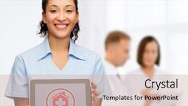  Presentation with healthcare technology - Presentation consisting of healthcare medicine and technology concept background and a soft green colored foreground