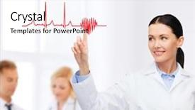  Presentation with healthcare technology - Beautiful presentation theme featuring healthcare medicine and technology concept backdrop and a  colored foreground