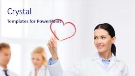  Presentation with healthcare technology - Audience pleasing presentation design consisting of healthcare medicine and technology concept backdrop and a sky blue colored foreground