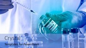  Presentation with surgical gloves - Slide deck featuring healthcare-or-laboratory-worker-wearing background and a light blue colored foreground