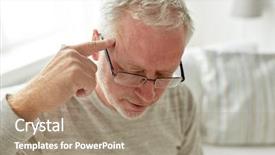  Presentation with stress - Beautiful slide set featuring amnesia - healthcare pain stress age backdrop and a coral colored foreground