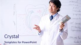  Presentation with whiteboard kids - Cool new presentation theme with healthcare payments - young handsome dentist in front backdrop and a sky blue colored foreground