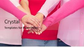  Presentation with breast cancer pills - Beautiful slides featuring healthcare people gesture breast cancer backdrop and a coral colored foreground