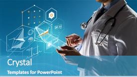  Presentation with healthcare technology - Slide deck enhanced with healthcare people technology and medicine background and a teal colored foreground