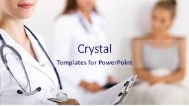  Presentation with healthcare - Slide set enhanced with healthcare prescriptions - smiling female doctor background and a sky blue colored foreground