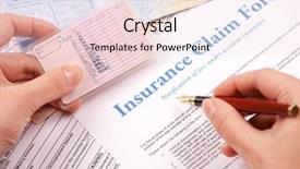  Presentation with privacy - Slides featuring healthcare privacy - hand filling in insurance claim background and a lemonade colored foreground