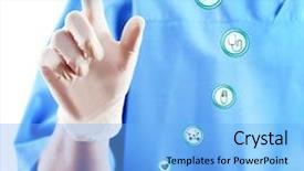  Presentation with medical hand - Slides consisting of healthcare process - doctor hand working with modern background and a light blue colored foreground