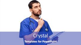  Presentation with male nurse - Slide deck consisting of healthcare-profession-and-medicine-concept background and a cobalt blue colored foreground