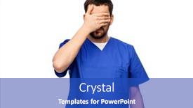  Presentation with stressed nurse - Theme having healthcare-profession-and-medicine-concept background and a cobalt blue colored foreground